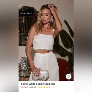 12th Tribe Soirée White Sequin pants